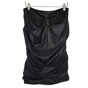 NWT Brochu Walker Gina Ruched Pencil Skirt in Black Onyx, M